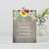 ブルゴーニュ赤いバラとヒマワリ結婚の詳細 エンクロージャーカード (スタンド正面)