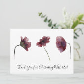 ブルゴーニュ赤い花ウォーターカラーアートサンキューカード サンキューカード (スタンド正面)