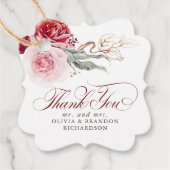 ブルゴーニュ赤い花エレガントボホサンキュー フェイバータグ (正面)