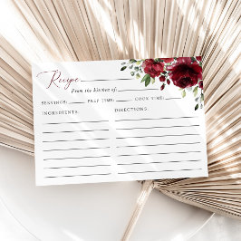 ブルゴーニュ赤い花ボホ、ブライダルシャワーレシピ