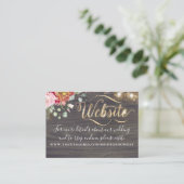 ブルゴーニュ赤い花素朴秋の結婚式Webサイト 名刺 (スタンド正面)