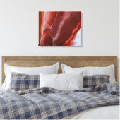 ブルゴーニュ赤さび渦巻き液体大理石アート キャンバスプリント (インサイチュ (寝室))