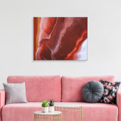 ブルゴーニュ赤さび渦巻き液体大理石アート キャンバスプリント (インサイチュ (リビング))