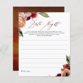 ブルゴーニュ赤とオレンジのフローラデート夜アイディア (正面/裏面)