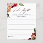 ブルゴーニュ赤とオレンジのフローラデート夜アイディア (正面)