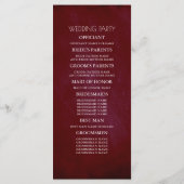 ブルゴーニュ赤とピンクのフローラ結婚式 プログラム (裏面)