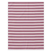 ブルゴーニュ赤と白キャンディストライプー テーブルクロス (正面)