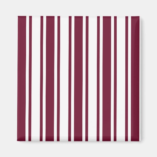 ブルゴーニュ赤と白キャンディストライプー マグネット (正面)