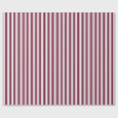 ブルゴーニュ赤と白キャンディストライプー ラッピングペーパー (フラット)