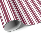 ブルゴーニュ赤と白キャンディストライプー ラッピングペーパー (ロールコーナー)