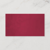 ブルゴーニュ赤と白フローラ幾何結婚の プレイスカード (裏面)