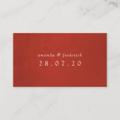 ブルゴーニュ赤と金ゴールドヴィンテージ結婚バラ プレイスカード (裏面)