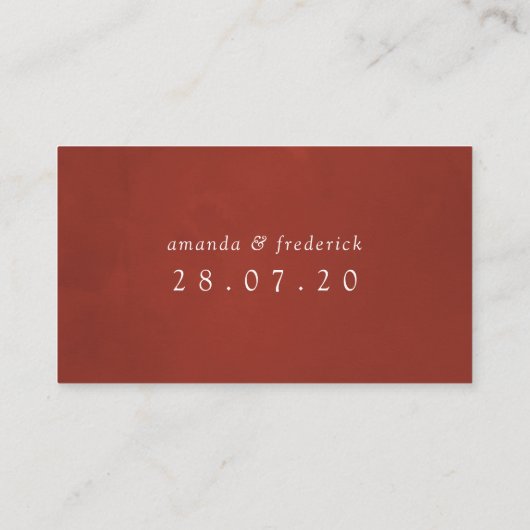 ブルゴーニュ赤と金ゴールドヴィンテージ結婚バラ プレイスカード (裏面)