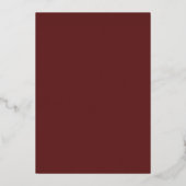 ブルゴーニュ赤と金ゴールド | Luxe Maroon 30th Birthday 箔招待状 (裏面)