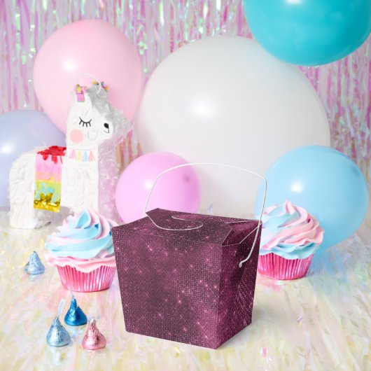 ブルゴーニュ赤と銀の輝き フェイバーボックス (パーティー)