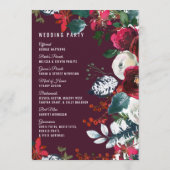 ブルゴーニュ赤アイボリーフローラ配置金ゴールド結婚ズ プログラム (裏面)