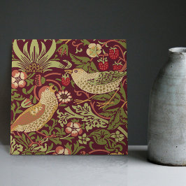 ブルゴーニュ赤ウィリアム・モリスイチゴ泥棒 タイル