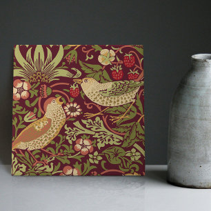 ブルゴーニュ赤ウィリアム・モリスイチゴ泥棒 タイル