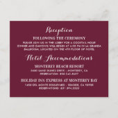 ブルゴーニュ赤エレガントな結婚式の情報 エンクロージャーカード (正面)