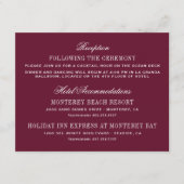 ブルゴーニュ赤エレガントな結婚式の情報 エンクロージャーカード (正面)