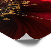 ブルゴーニュ赤エレガントフローラ結婚の歓迎サイン ポスター (角)