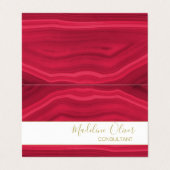 ブルゴーニュ赤エレガント瑪瑙モダンジュエルスタイリッシュ 名刺 (外部フラット)