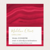 ブルゴーニュ赤エレガント瑪瑙モダンジュエルスタイリッシュ 名刺 (内部フラット)