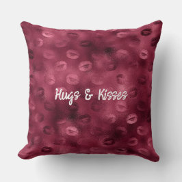 ブルゴーニュ赤キス唇 クッション