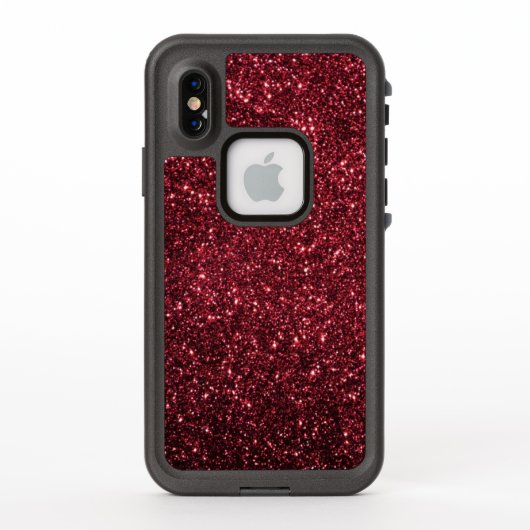 ブルゴーニュ赤グリッターと輝き LifeProof iPhoneケース (裏面)