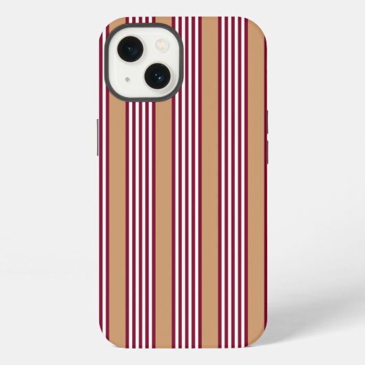ブルゴーニュ赤ストライプ五つ模様 iPhoneケース (裏面)