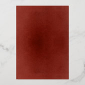 ブルゴーニュ赤ピンクの花ユーカリ結婚ブラック 箔招待状 (裏面)