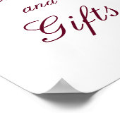 ブルゴーニュ赤フローラカードとギフト結婚のポスター ポスター (角)