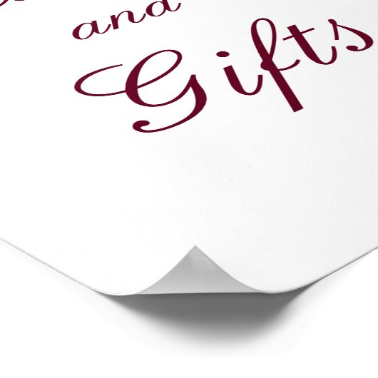 ブルゴーニュ赤フローラカードとギフト結婚のポスター ポスター (角)