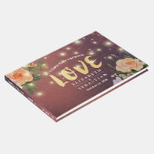 ブルゴーニュ赤フローラストリングライト結婚ズゲストブック ゲストブック (コーナー)
