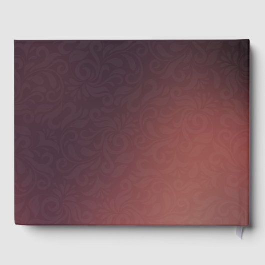 ブルゴーニュ赤フローラストリングライト結婚ズゲストブック ゲストブック (裏面)