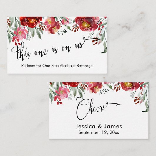 ブルゴーニュ赤フローラドリンクチケットエンクロージャ エンクロージャーカード (正面/裏面)