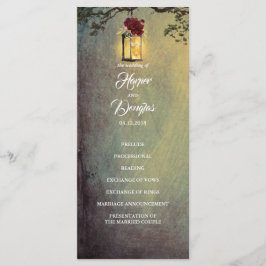 ブルゴーニュ赤フローラランタン灯結婚式 プログラム