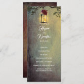 ブルゴーニュ赤フローラランタン灯結婚式 プログラム (正面/裏面)