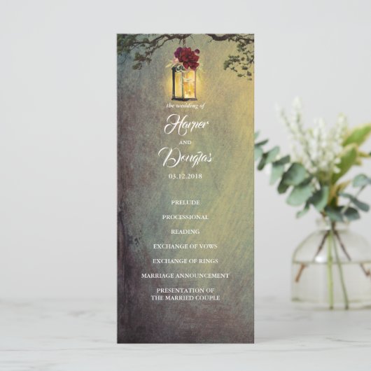 ブルゴーニュ赤フローラランタン灯結婚式 プログラム (スタンド正面)