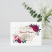 ブルゴーニュ赤フローラ幾何学的秋日付の保存 案内ポストカード (スタンド正面)