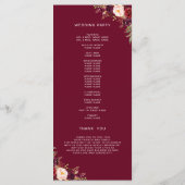 ブルゴーニュ赤フローラ手書写真結婚ズ プログラム (裏面)