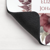 ブルゴーニュ赤フローラ水モダン色かわいらし名 マウスパッド (コーナー)