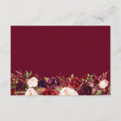 ブルゴーニュ赤フローラ金ゴールド幾何結婚詳細 エンクロージャーカード (裏面)