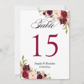 ブルゴーニュ赤フローラ5結婚x7のテーブル番号 (正面)