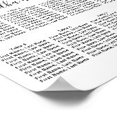 ブルゴーニュ赤フローラ8結婚テーブルの座席表 ポスター (角)