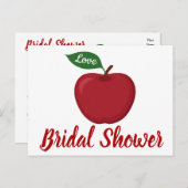 ブルゴーニュ赤ブライダルシャワーアップルカントリー結婚式 インビテーションポストカード (正面/裏面)