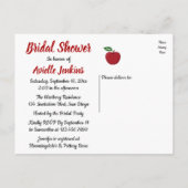 ブルゴーニュ赤ブライダルシャワーアップルカントリー結婚式 インビテーションポストカード (裏面)