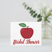 ブルゴーニュ赤ブライダルシャワーアップルカントリー結婚式 インビテーションポストカード (スタンド正面)