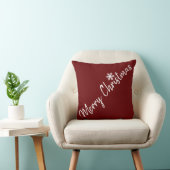 ブルゴーニュ赤メリークリスマス雪 クッション (椅子)