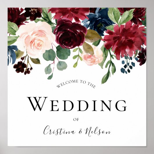 ブルゴーニュ赤ワインが看板結婚にようこそ ポスター (正面)